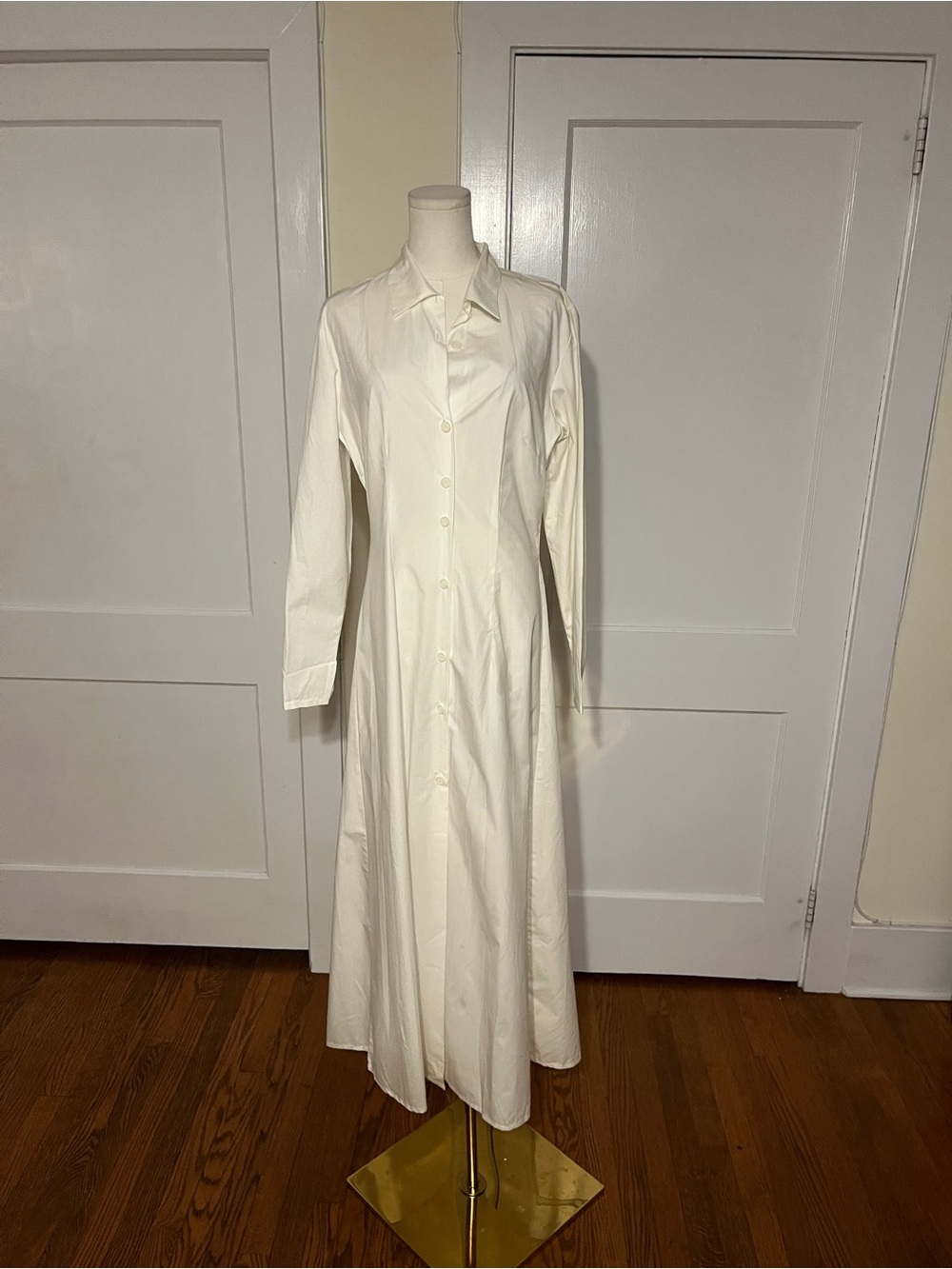 Rare Marcel Marongiu Femme Architectural White Maxi Shirt Dress